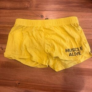 Muscle Alive Yellow Shorts